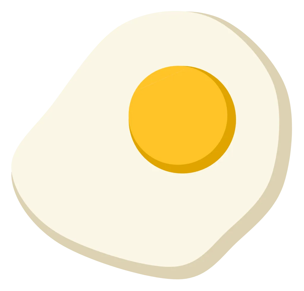 A sunny side up fried egg with an irregular white and a round golden yolk.