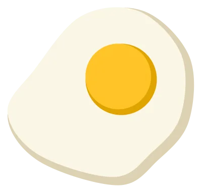A sunny side up fried egg with an irregular white and a round golden yolk.