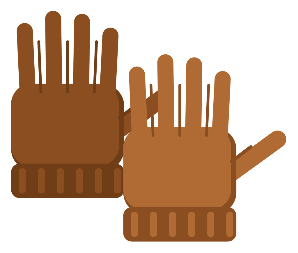 A pair of tan leather work gloves with reinforced palms and ribbed cuffs.