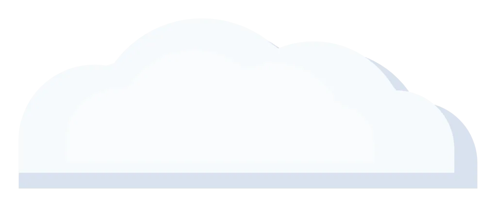 A soft white cloud with a rounded top and a flat base.