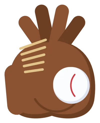 A brown leather baseball glove with a laced web and a ball resting in the pocket.
