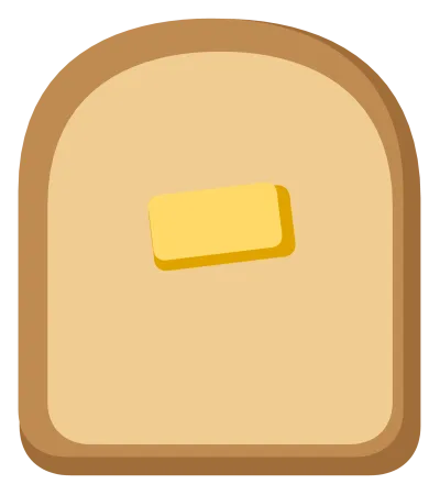 A slice of toast with a darker crust and a melting pat of butter on top.
