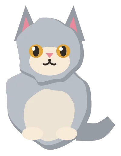 A silver persian cat sitting front on, with a flat round face, small ears and a thick fluffy coat.