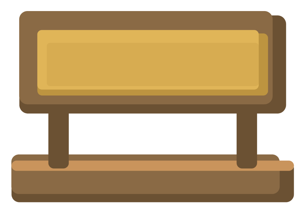 A wooden desk nameplate on a stand, with a brass plate left blank for a name.