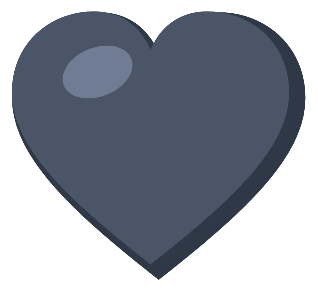 A solid gray heart with a soft highlight on the upper left lobe, drawn as a flat symbol.