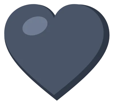 A solid gray heart with a soft highlight on the upper left lobe, drawn as a flat symbol.
