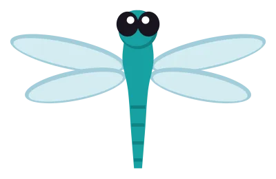 A teal dragonfly seen from above with four long translucent wings and a segmented body.