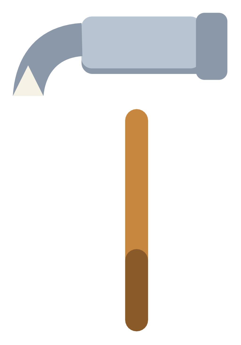 A claw hammer with a steel head and a wooden handle, lying at an angle.