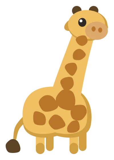 A tall spotted giraffe in side view with a long neck, ossicones and tufted tail.