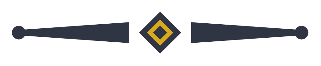 A horizontal divider that tapers to points at each end with a diamond at its centre.