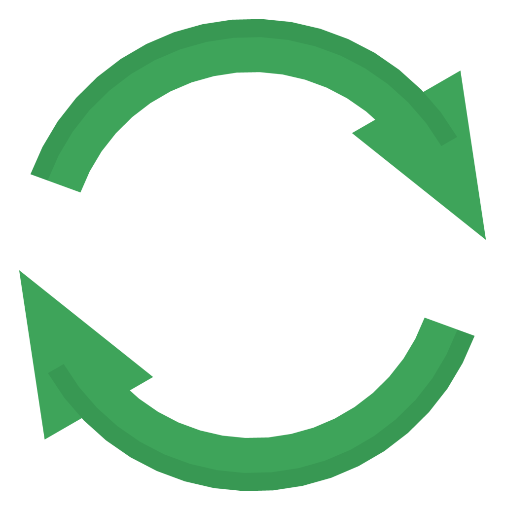 Two green arrows chasing each other around a circle, forming a refresh symbol.