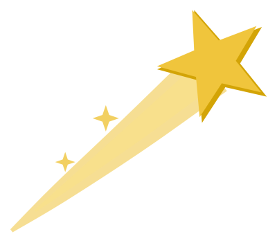 A shooting star with a bright head and a long tapering trail behind it.