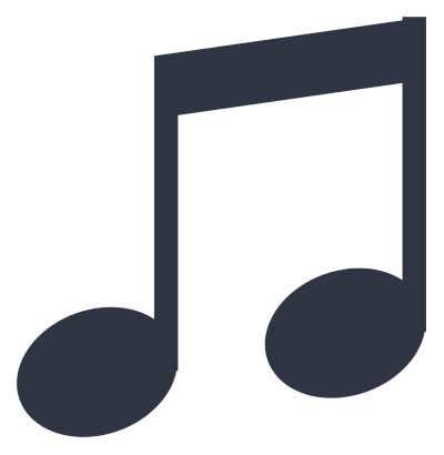 Two eighth notes joined by a thick beam across the tops of their stems.