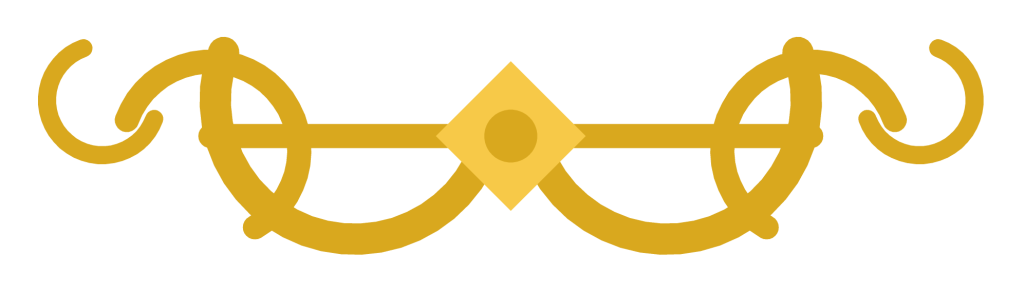 An ornamental divider of two mirrored swirls meeting at a central motif.