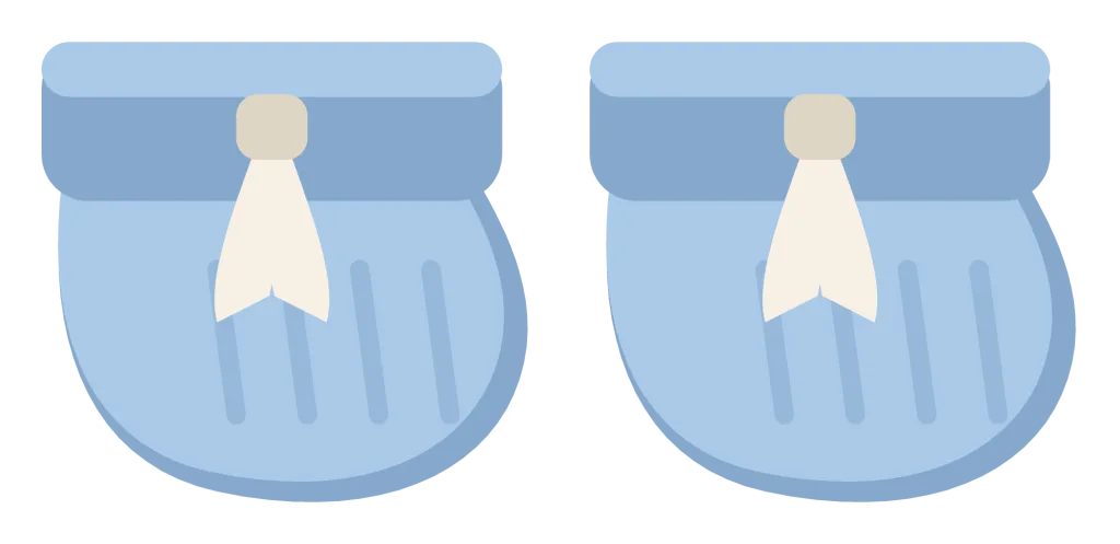 A pair of knitted baby booties in pastel blue, with turned cuffs and a ribbon tie.