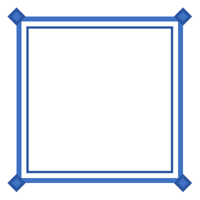 A plain rectangular page border in blue with a double rule and small corner squares.