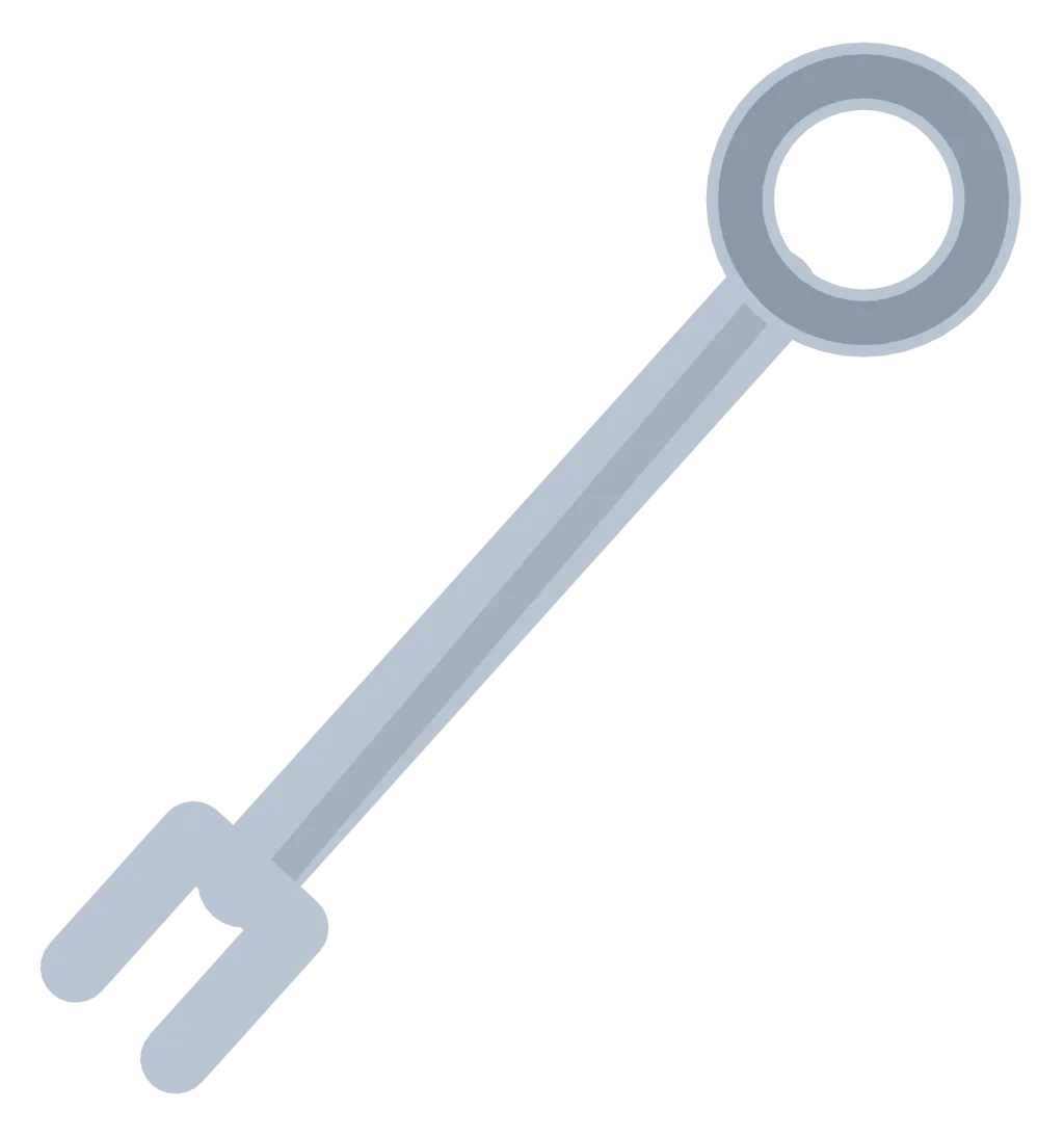 A steel combination wrench with an open jaw at one end and a closed ring at the other.