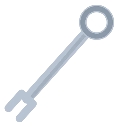 A steel combination wrench with an open jaw at one end and a closed ring at the other.