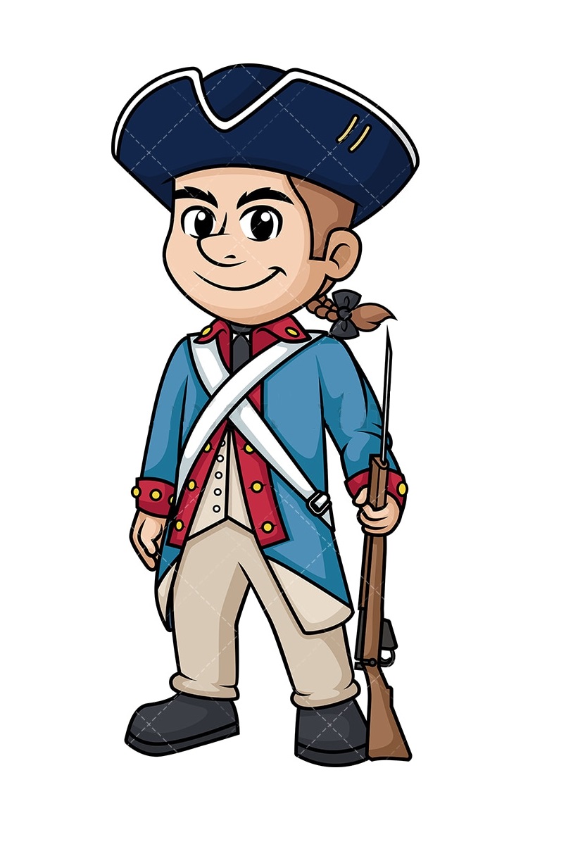 Clipart depicting a warrior representing the American Revolutionary War.