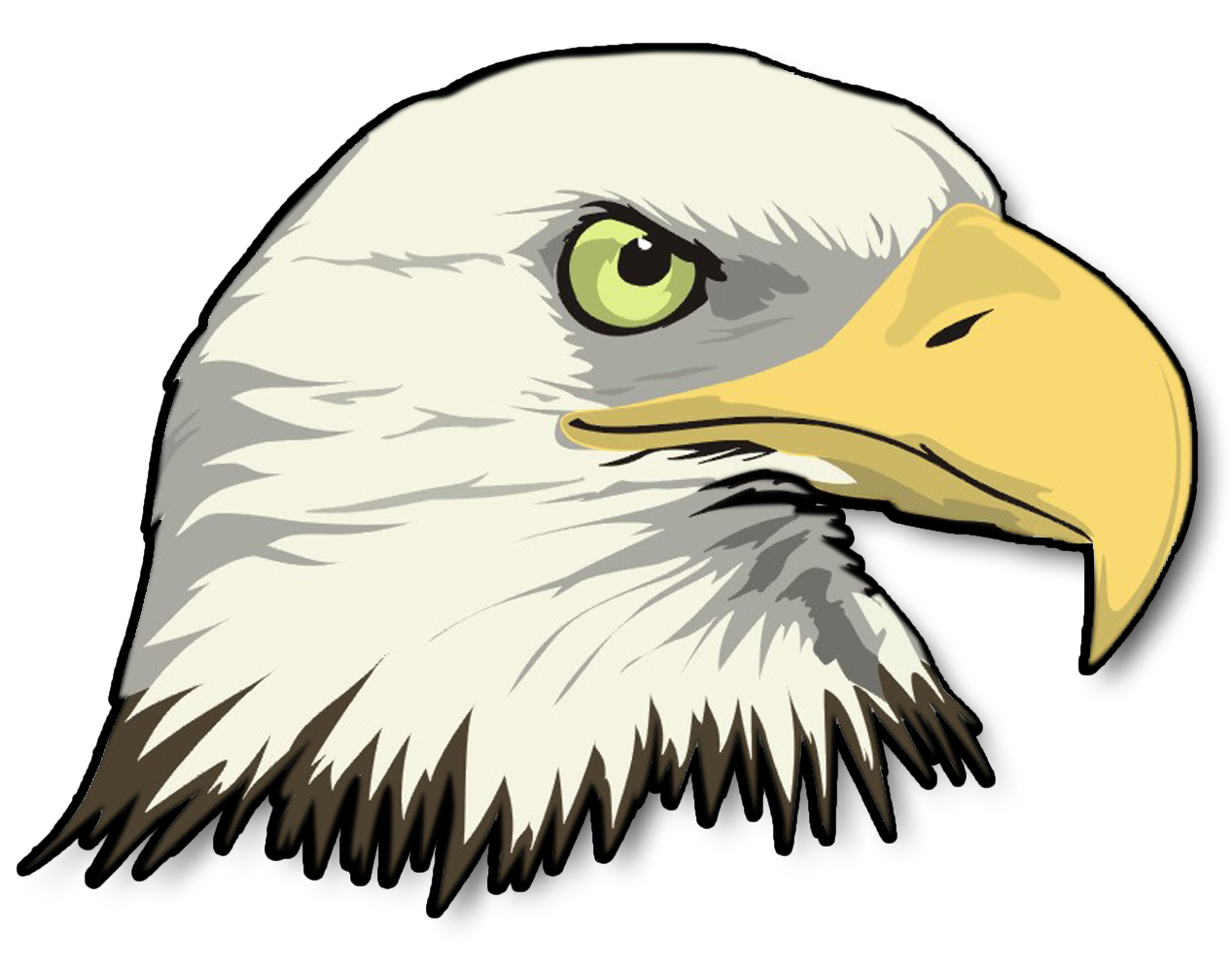 Clipart of a bald eagle head in cartoon style