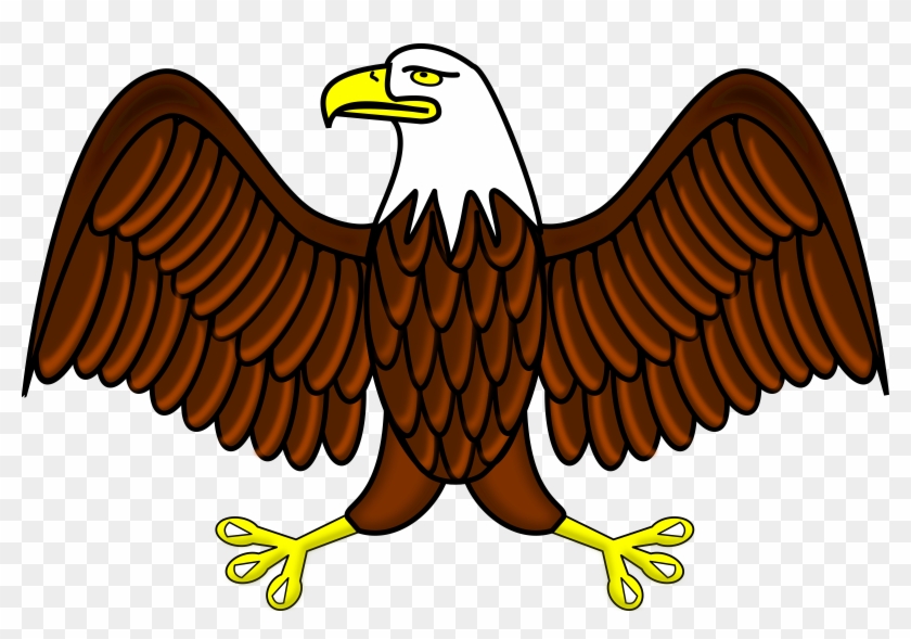Clipart of the American bald eagle with its wings spread open in an iconic shape.