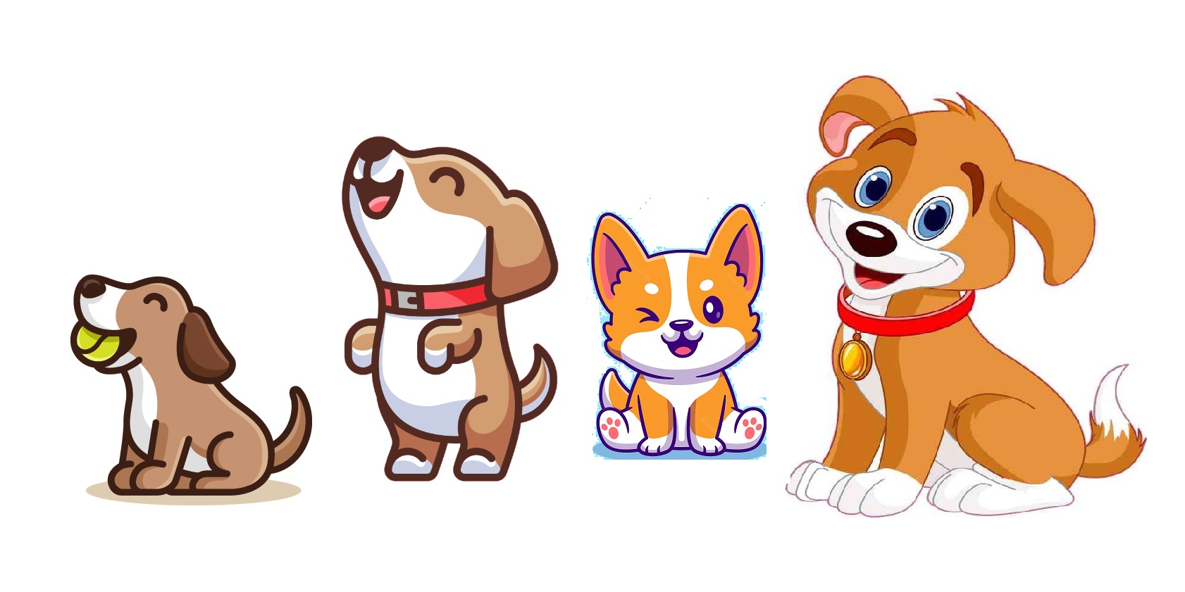 Adorable Dogs Cliparts printable PDF