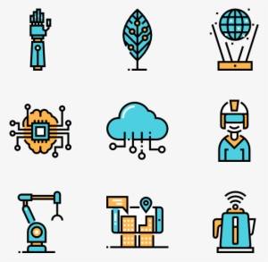 Icons that can be used to represent future technology. Cliparts printable PDF