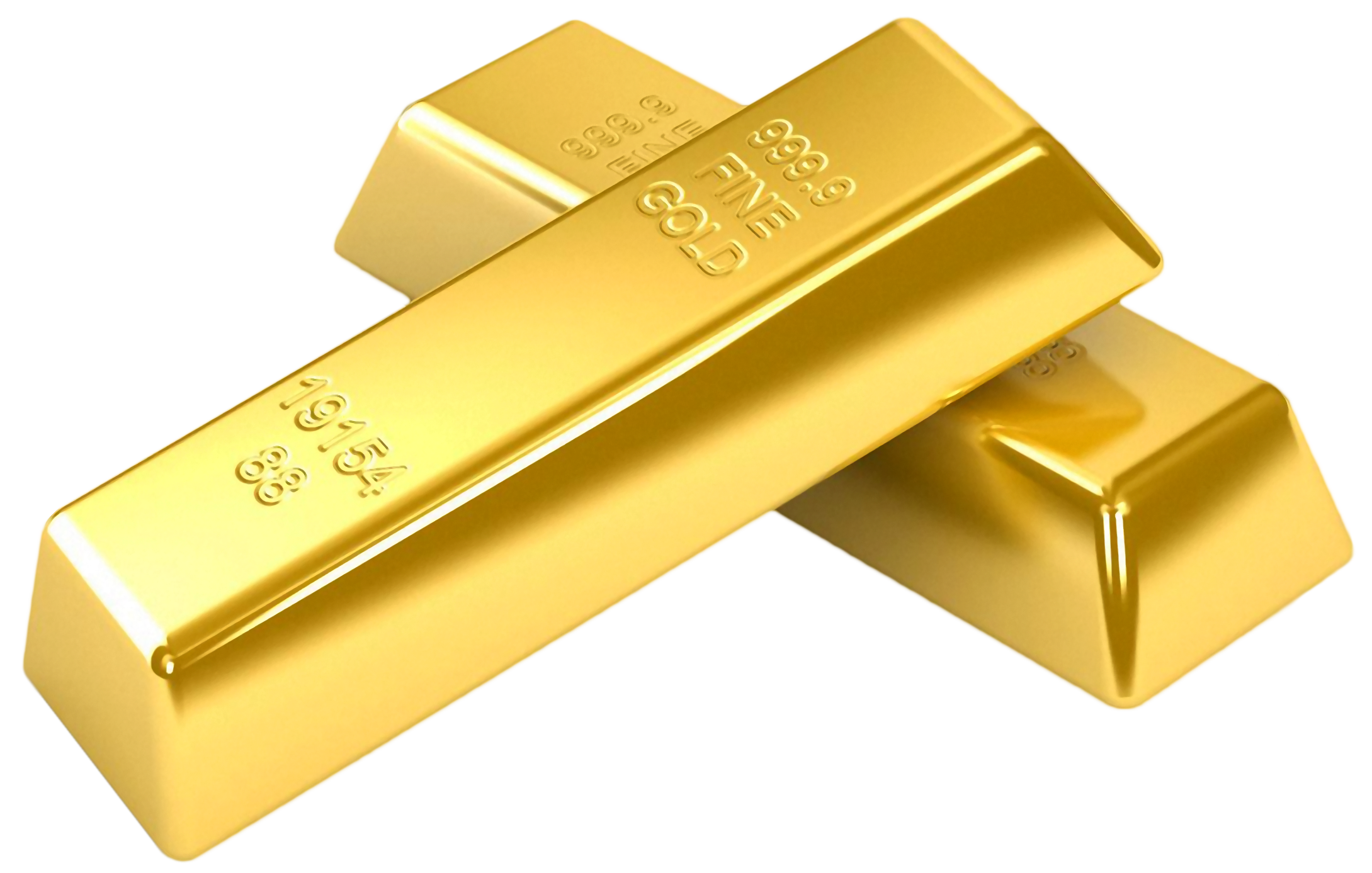 Two stacked 0.999 karat fine gold bar symbols.
