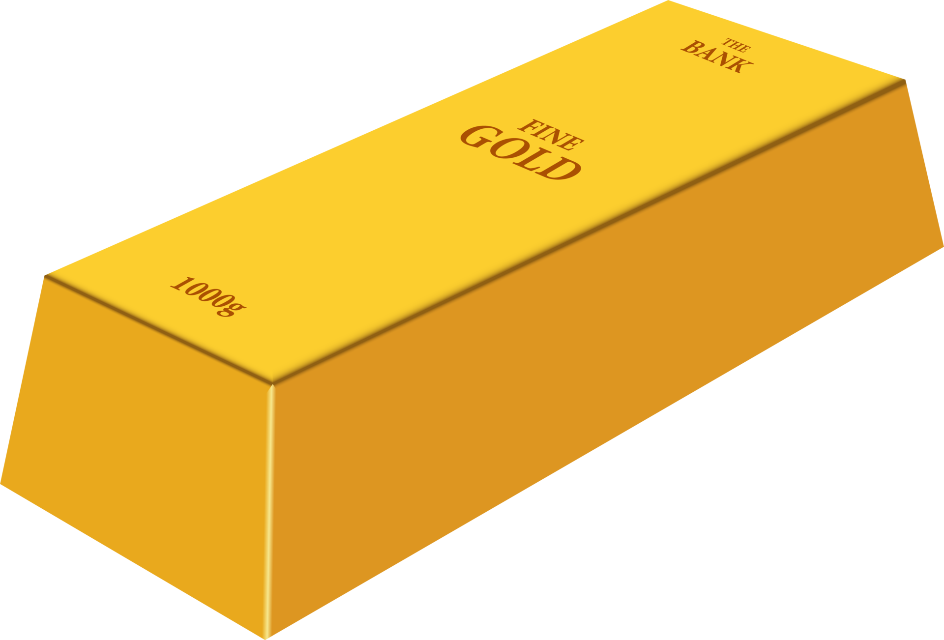 One kilogram fine gold bar. Cliparts printable PDF