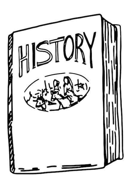 The history book that is black and white colored. Cliparts printable PDF
