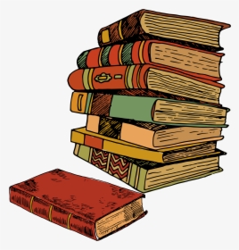 The stacked old history encyclopedias and textbooks. Cliparts printable PDF