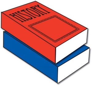 The history books that are blue on the bottom and red on the top. Cliparts printable PDF
