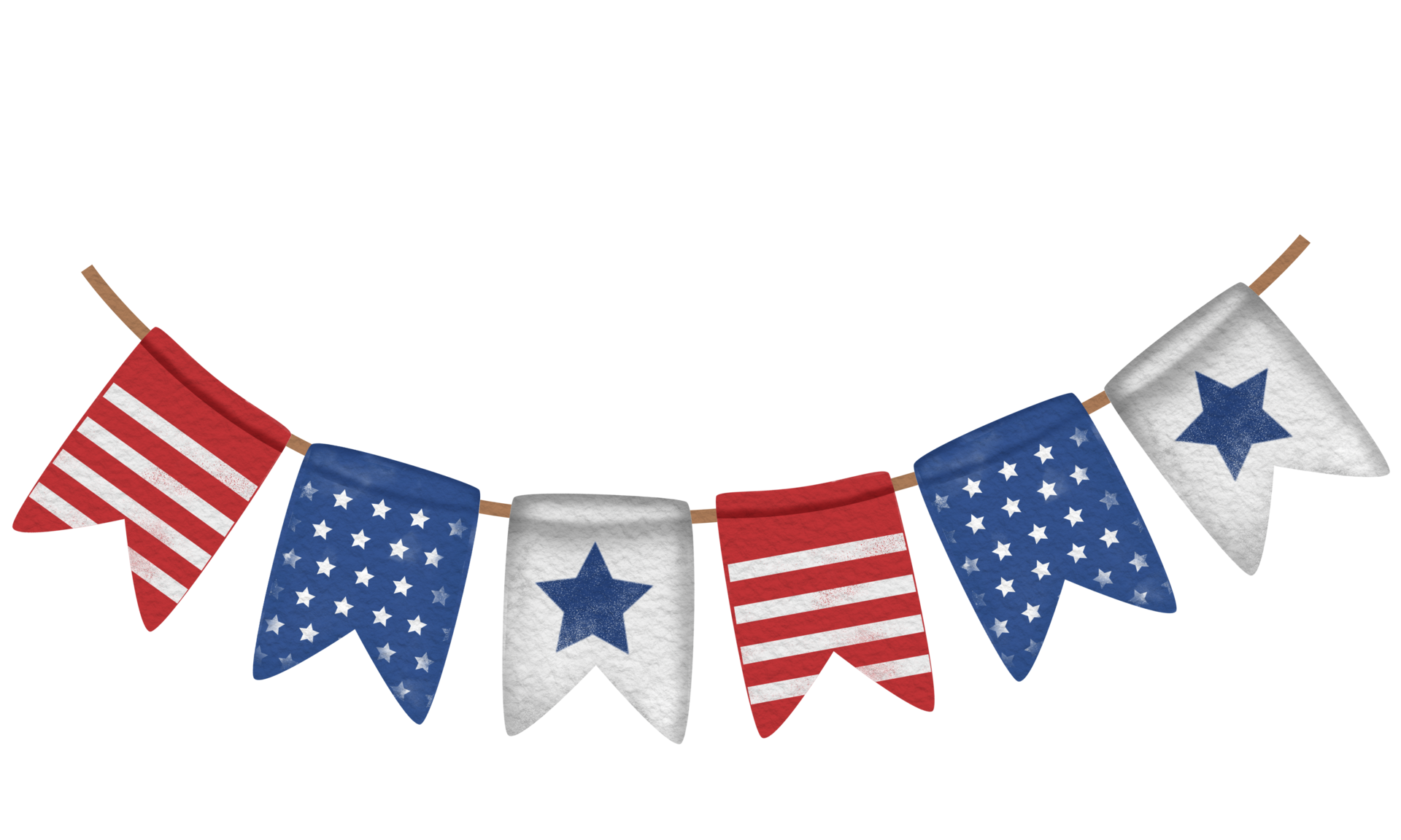 Clipart of Independence Day celebration in the colors of the American flag.