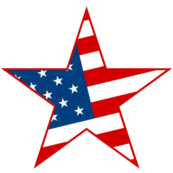 Happy 4th of July Clipart Star of US Flag