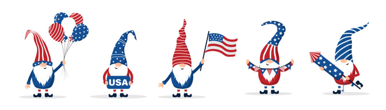 Gnomes celebrating 4th July
