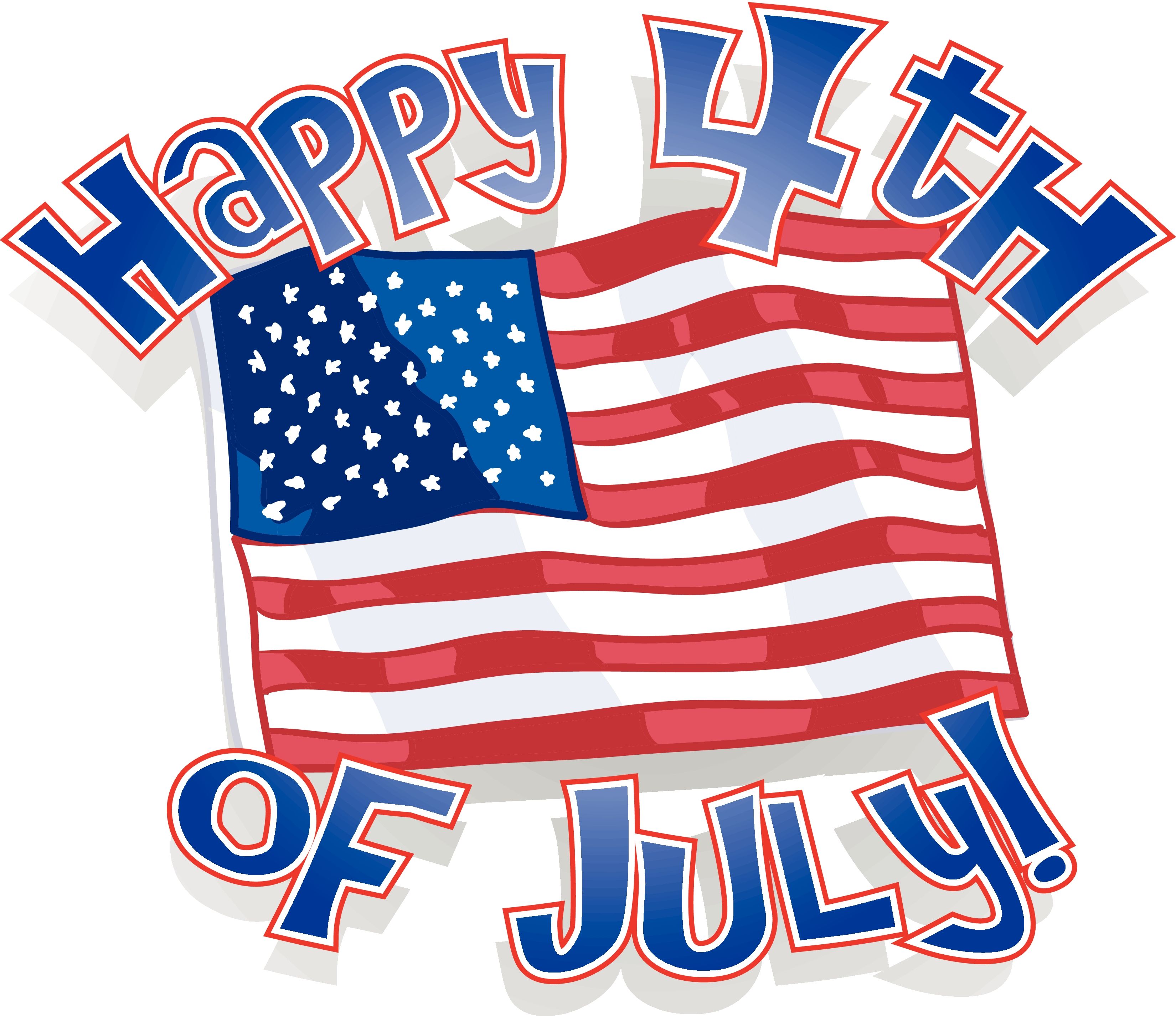 Happy 4th of July day
 Cliparts printable PDF