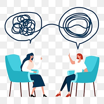 Clipart depicting a psychologist and their client, symbolizing brain health and mental well-being.