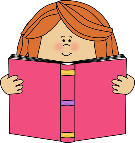 The cute orange haired girl is reading her pink book
 Cliparts printable PDF