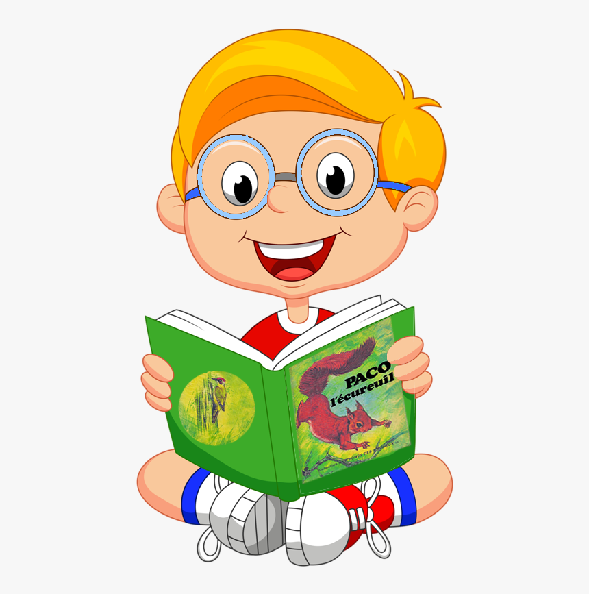The yellow haired child is reading the PACO book Cliparts printable PDF
