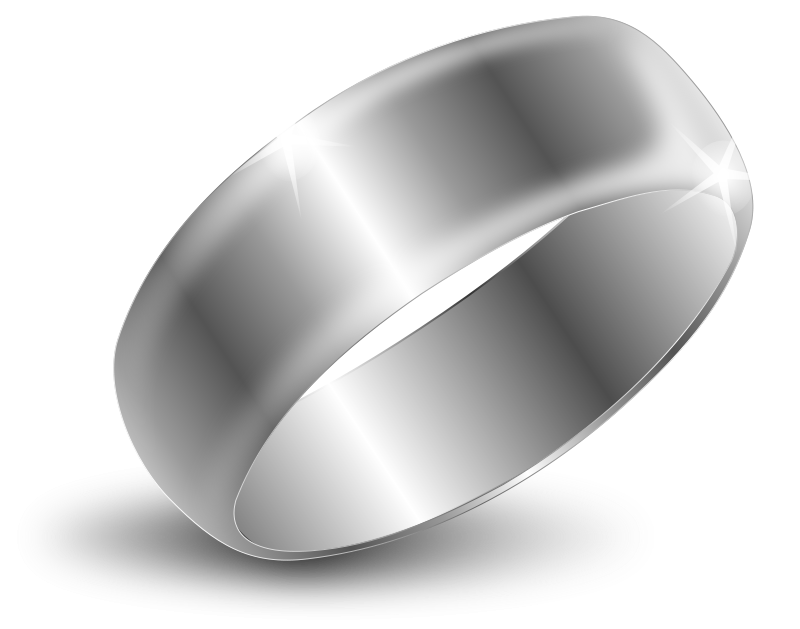 A sparkling silver ring made of shining silver.