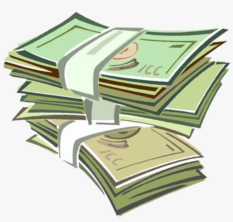 Stacks of dollar bills are in presented an-fashioned old formart clipart
