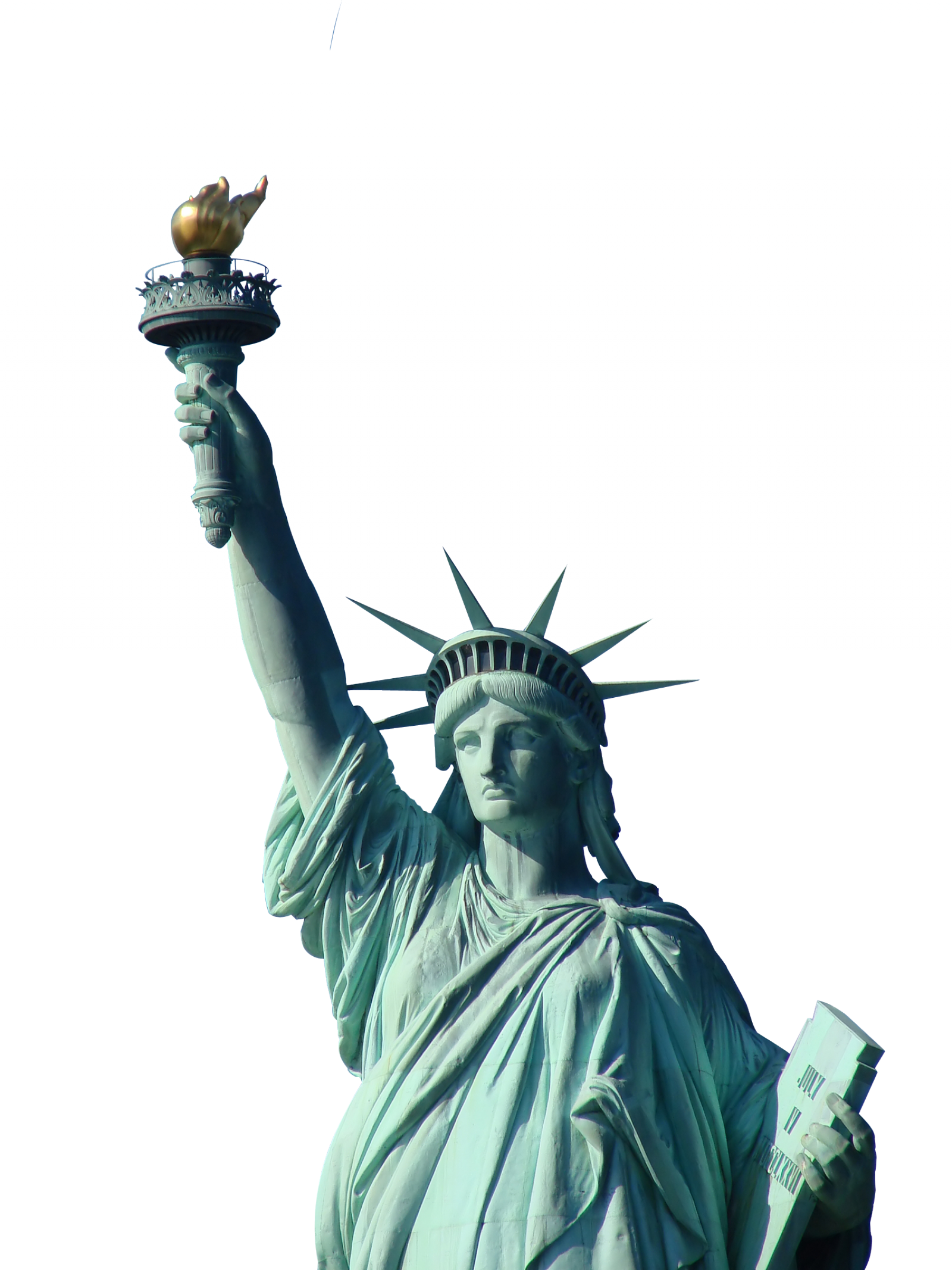 Clipart of the top portion of the real Statue of Liberty.