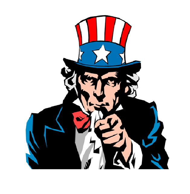 Uncle Sam pointing angrily with his finger.