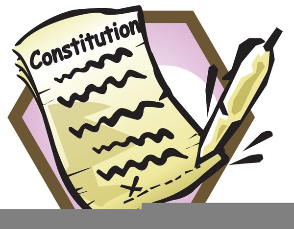 Vintage-style clipart of American Constitution writing.