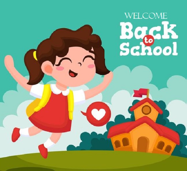 Flying to School welcome back Cliparts printable PDF